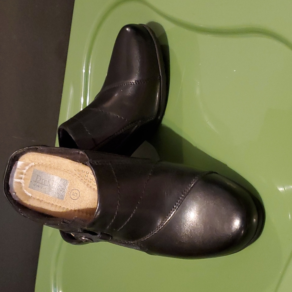 Drexlite black heeled Muleshoe